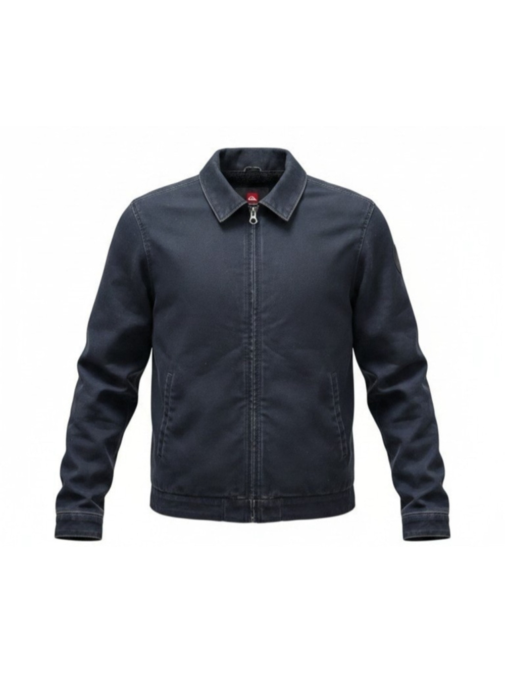 QUICKSILVER Men Harrington Sherpa Lined Full-Zip Blue Long-Sleeves Jacket Small